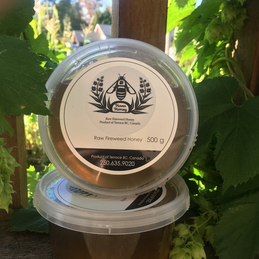 500 gm Fireweed honey in plastic tub