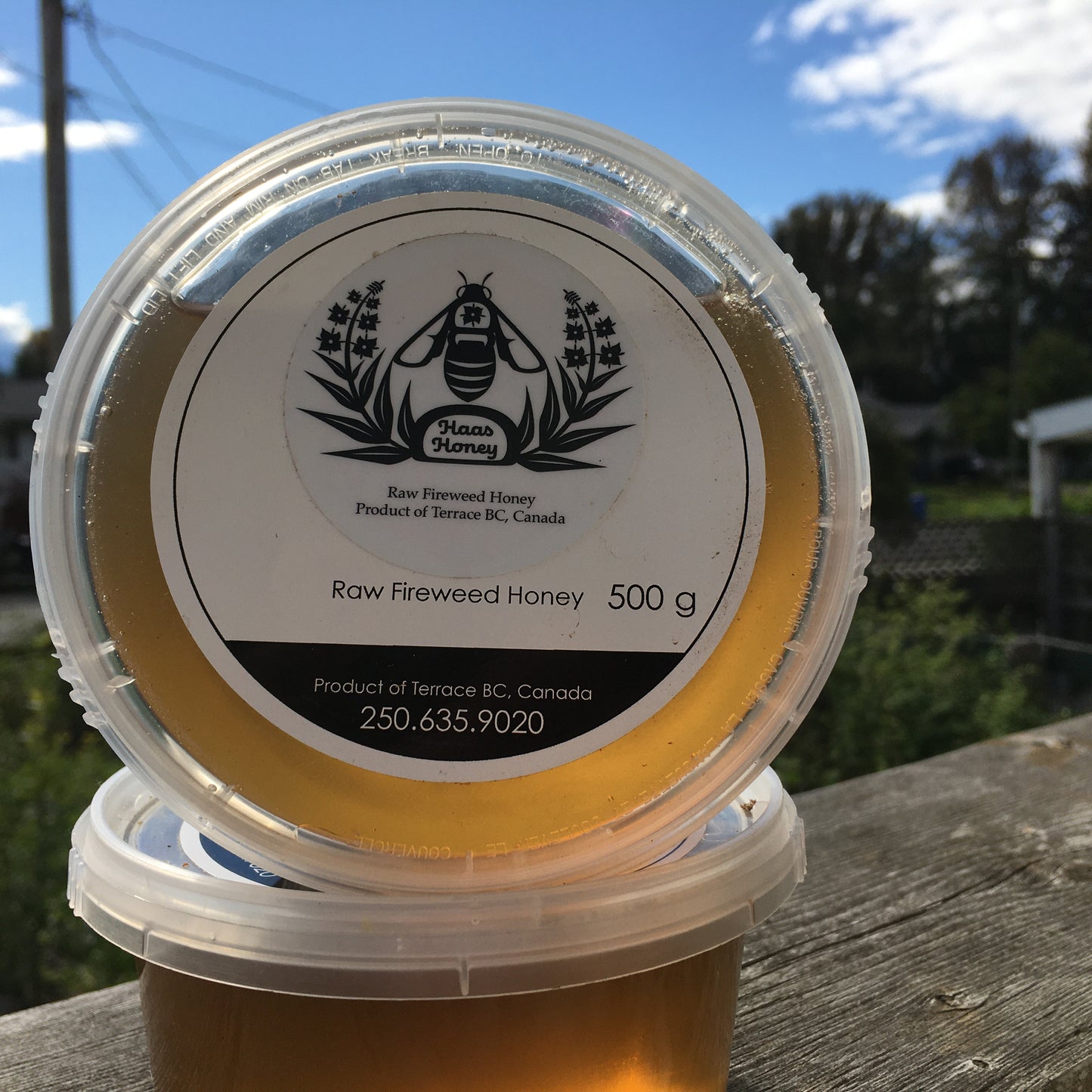 500 gm Fireweed honey in plastic tub
